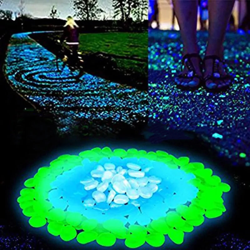 25/50Pcs Glow in the Dark Garden Pebbles