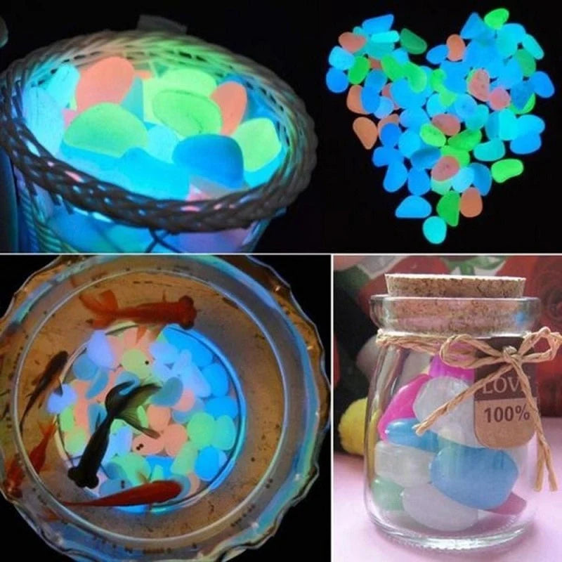 25/50Pcs Glow in the Dark Garden Pebbles