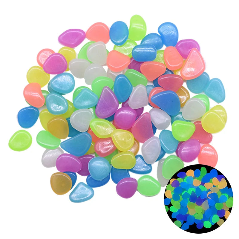 25/50Pcs Glow in the Dark Garden Pebbles
