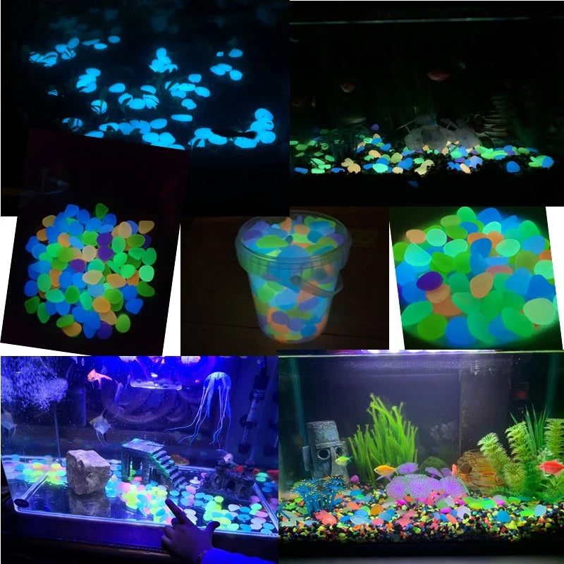 25/50Pcs Glow in the Dark Garden Pebbles