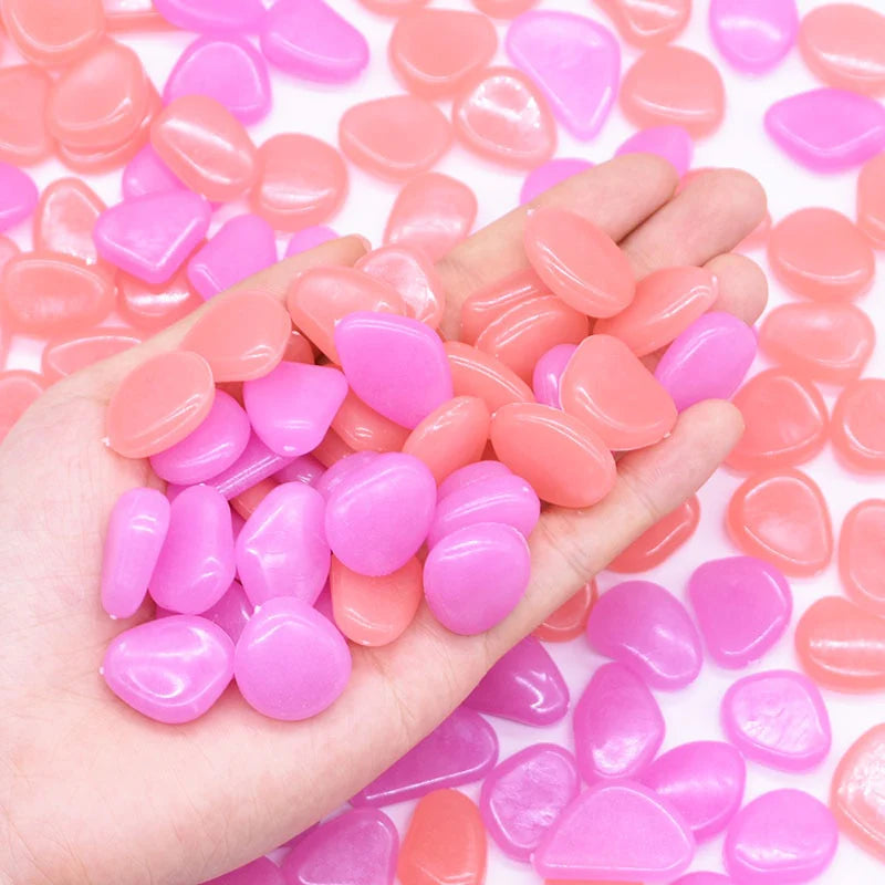 25/50Pcs Glow in the Dark Garden Pebbles