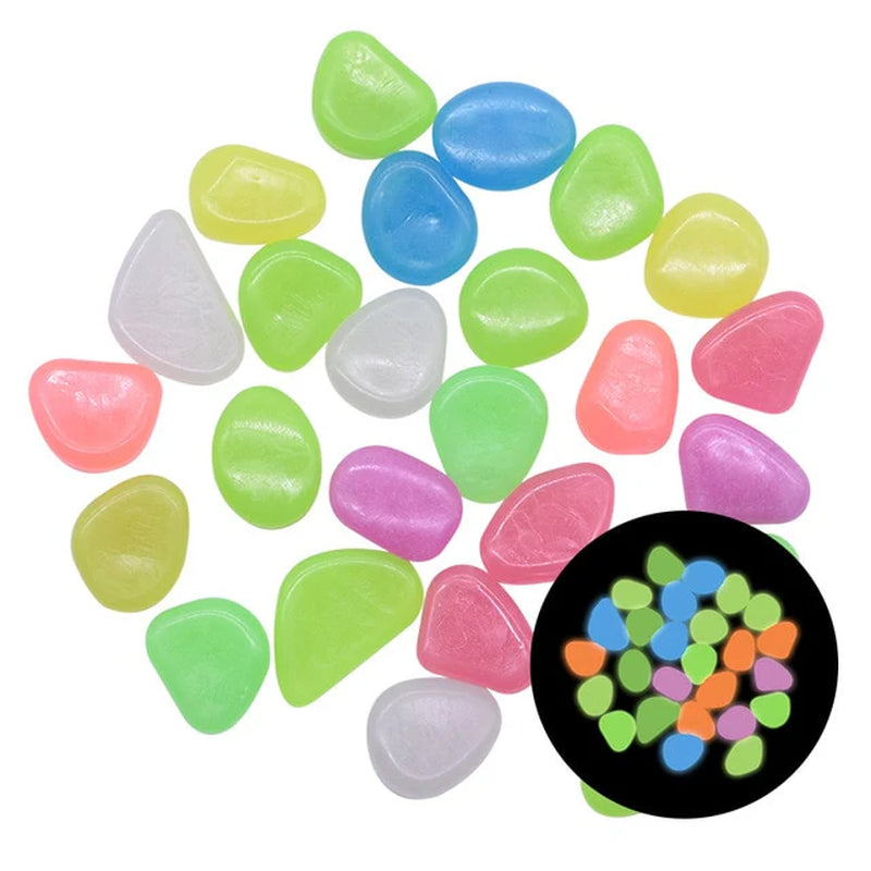 25/50Pcs Glow in the Dark Garden Pebbles
