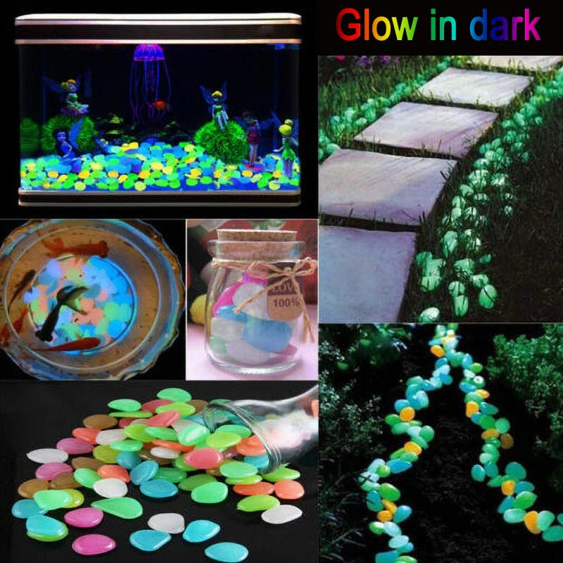 25/50Pcs Glow in the Dark Garden Pebbles