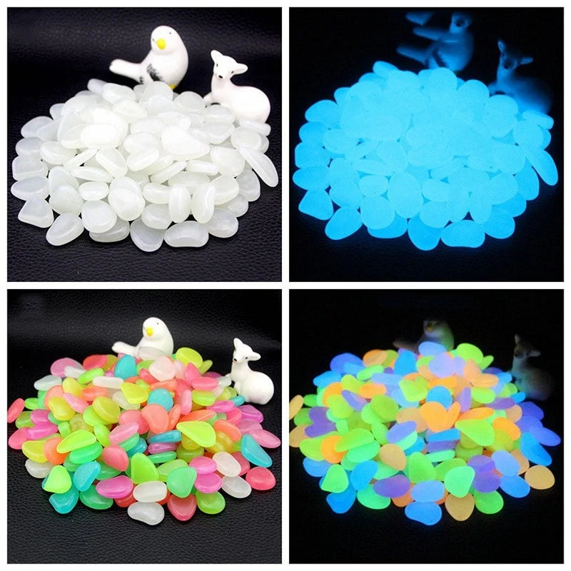 25/50Pcs Glow in the Dark Garden Pebbles