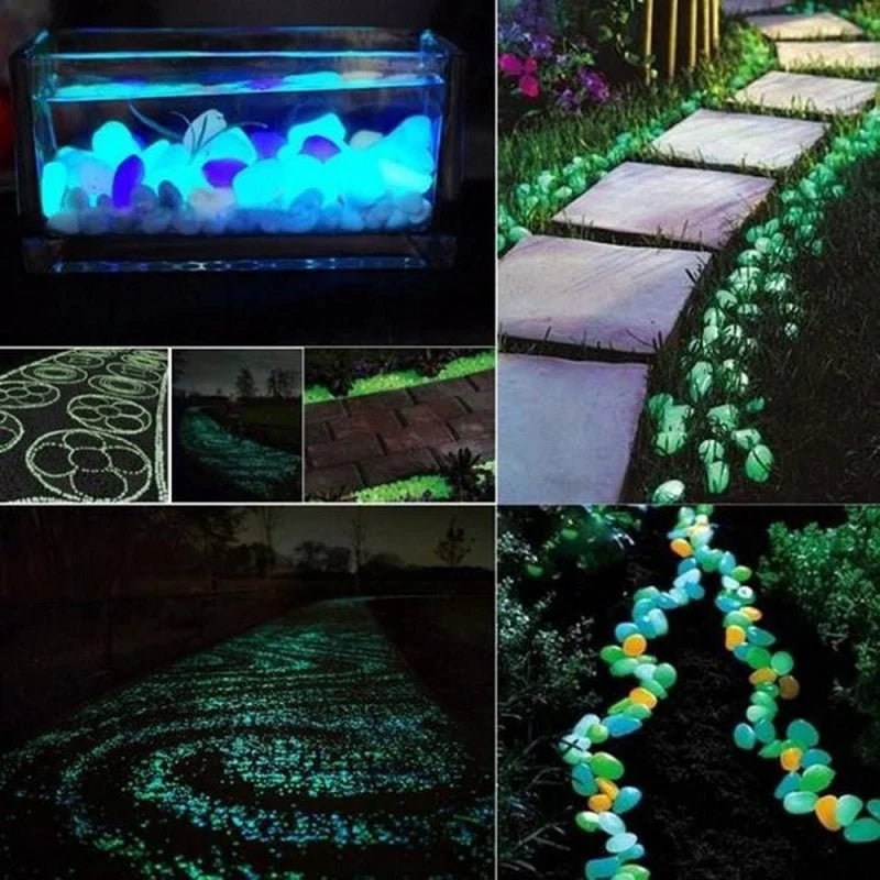 25/50Pcs Glow in the Dark Garden Pebbles